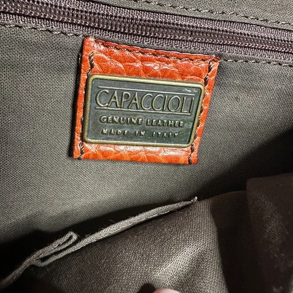 Capaccioli Y2K Orange Leather Wristlet - Picture 8 of 8